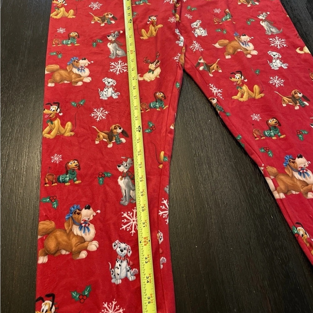 Disney Dogs Holiday Velour Leggings Jogger Pajama Pants Christmas 2021 Size 1X - Picture 3 of 9